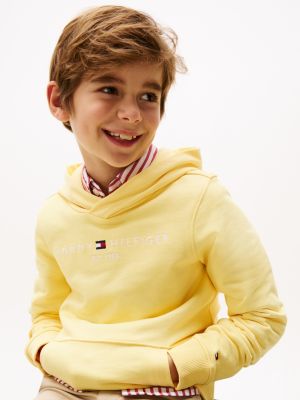 yellow logo hoody for kids unisex tommy hilfiger