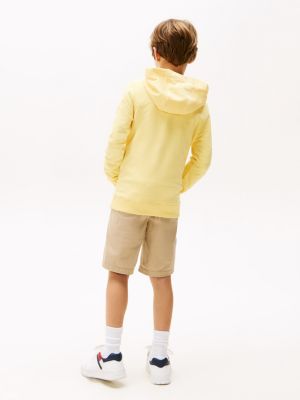 yellow logo hoody for kids unisex tommy hilfiger