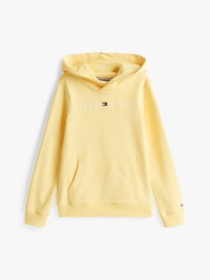 yellow logo hoody for kids unisex tommy hilfiger