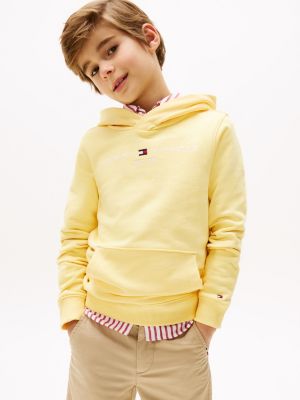 yellow logo hoody for kids unisex tommy hilfiger