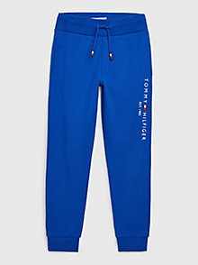 blue essential dual gender terry joggers for kids unisex tommy hilfiger