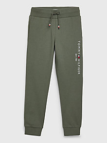 green essential dual gender terry joggers for kids unisex tommy hilfiger