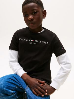 Camiseta De Algodón Orgánico Con Logo Niña Blanco Tommy Hilfiger