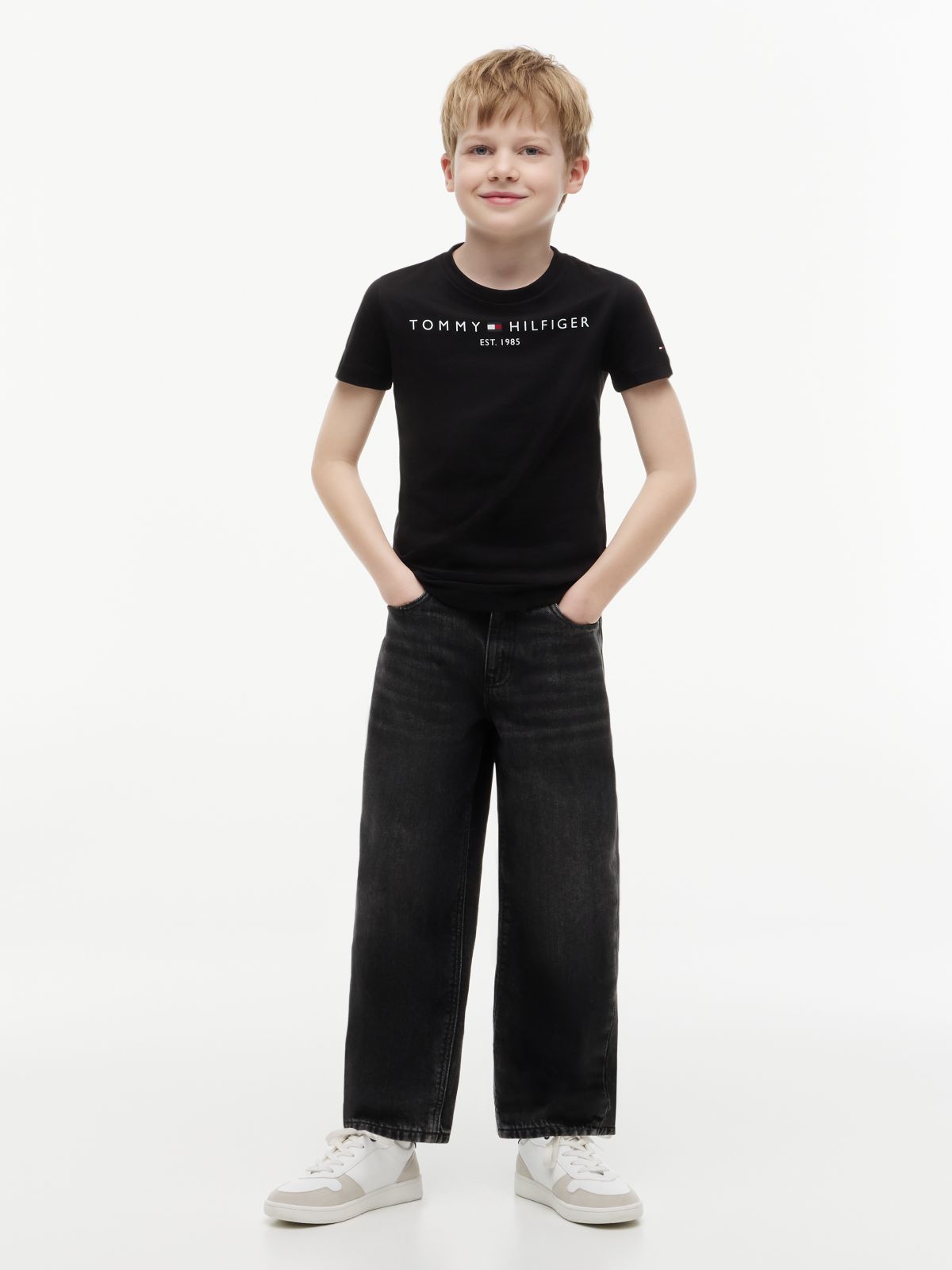 Essential Cotton Logo T-Shirt — Black