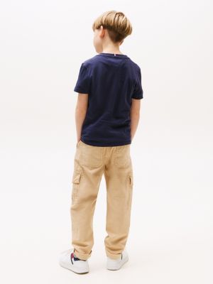 Essential Organic Cotton Logo T Shirt Blue Tommy Hilfiger