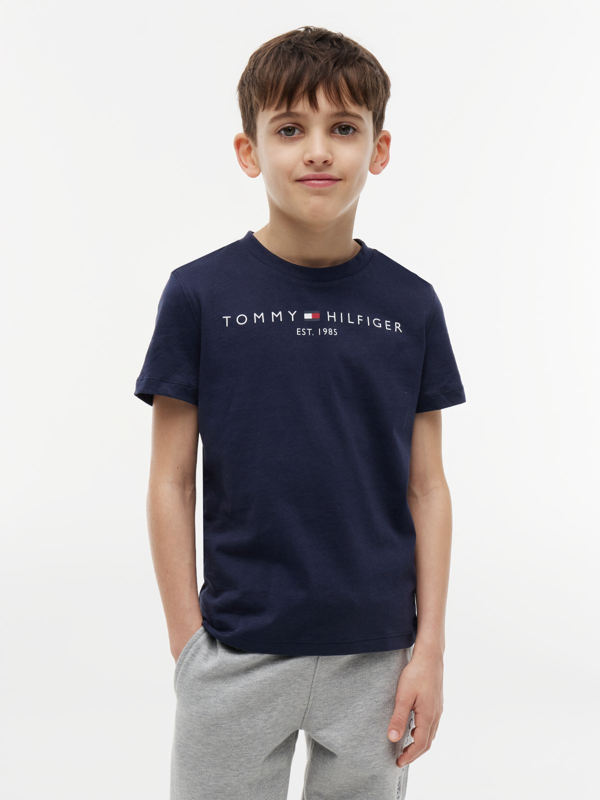 Essential Cotton Logo T-Shirt — Blue
