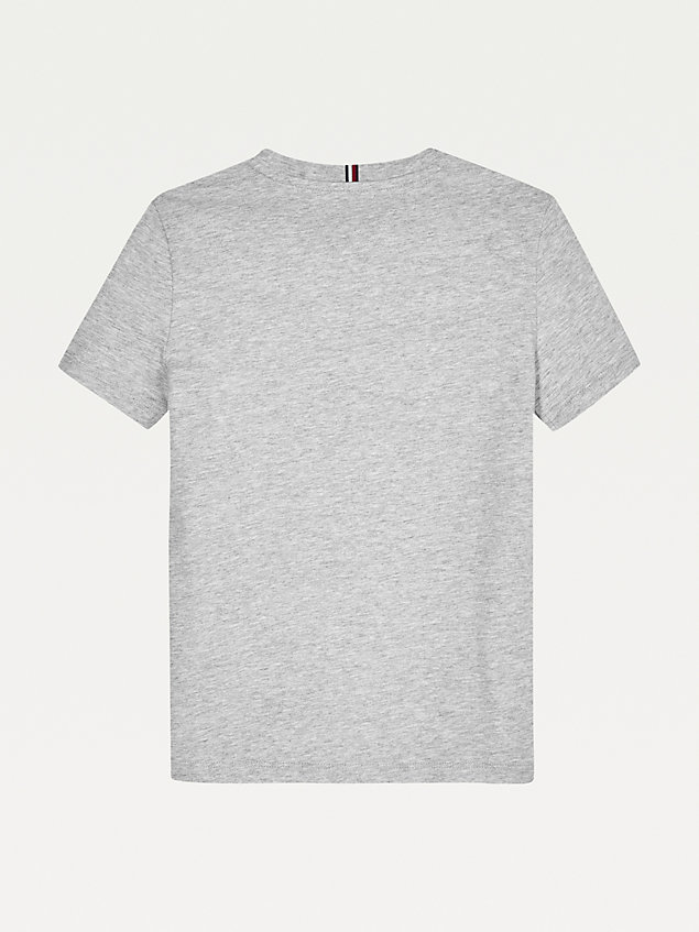 grey essential organic cotton logo t-shirt for kids unisex tommy hilfiger