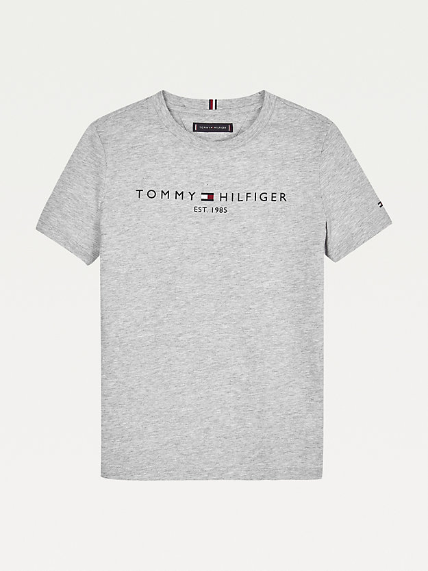 Afstemning Dykker farvning Essential Organic Cotton Logo T-Shirt | GREY | Tommy Hilfiger