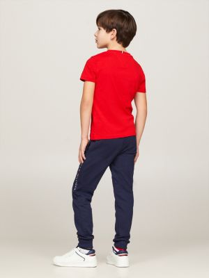 Hilfiger T-Shirt Organic | Tommy | Red Logo Cotton Essential