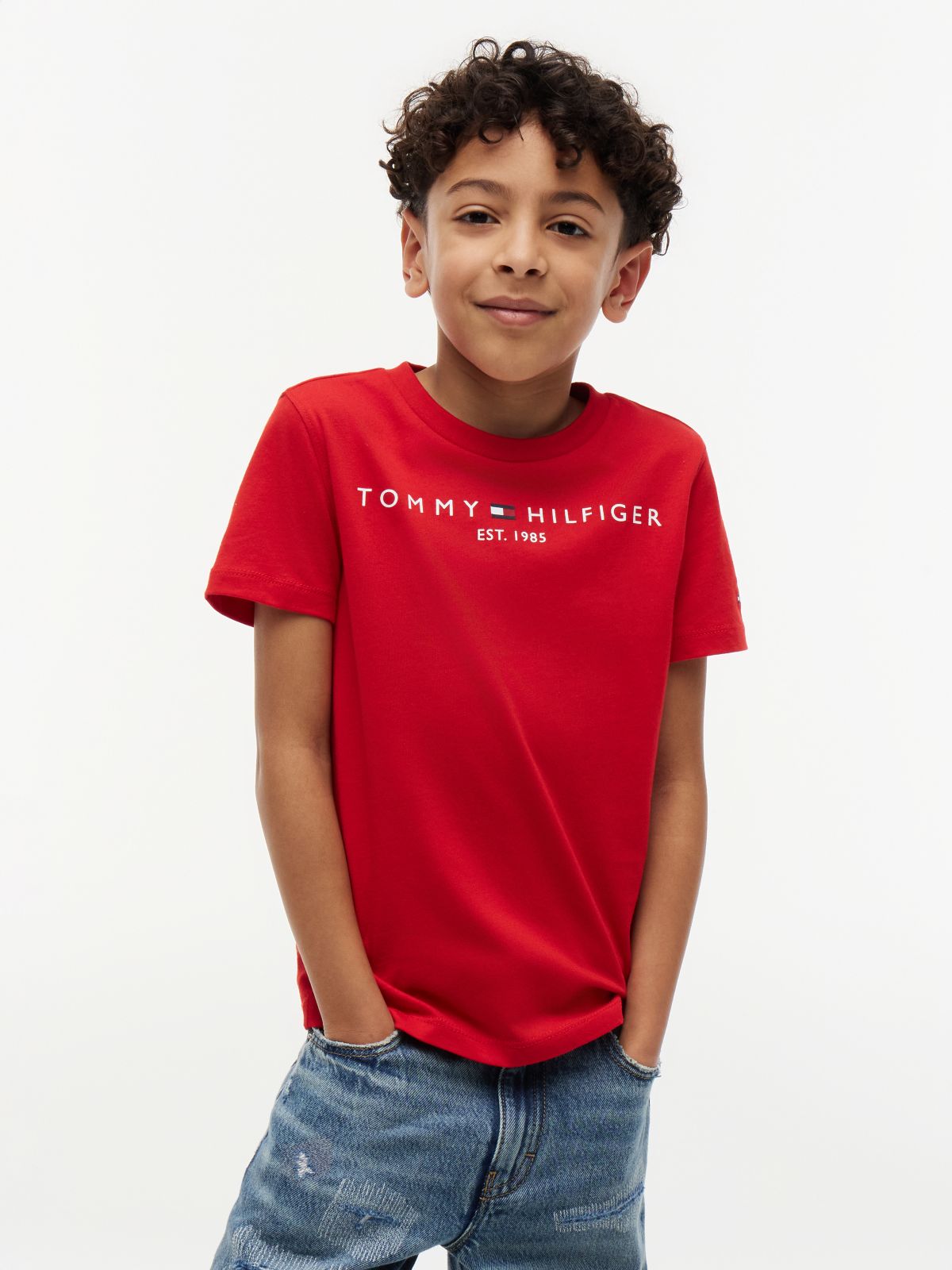 Essential Cotton Logo T-Shirt — Red
