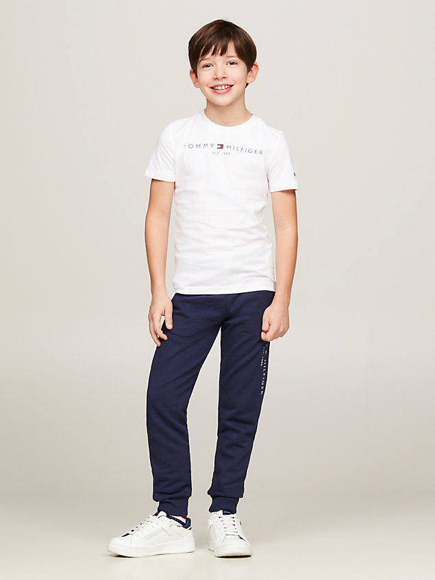 white essential logo-t-shirt aus bio-baumwolle für kids unisex - tommy hilfiger