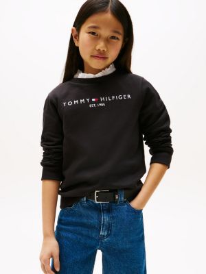 Sweatshirt | Essential Hilfiger Tommy Logo | Black