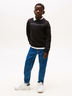 sweat essential à logo noir pour enfant unisexe tommy hilfiger