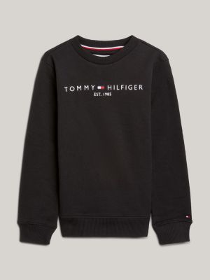 felpa essential con logo nero da unisex bambino tommy hilfiger