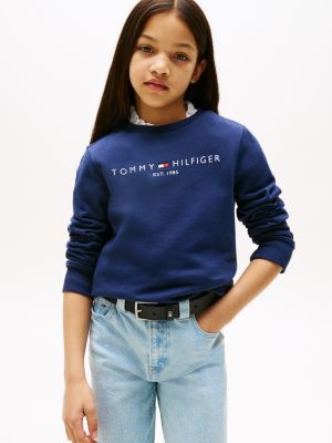 blau essential logo-sweatshirt für unisex kinder - tommy hilfiger