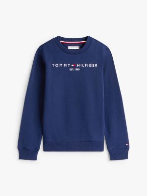 blue essential logo sweatshirt for kids gender inclusive tommy hilfiger