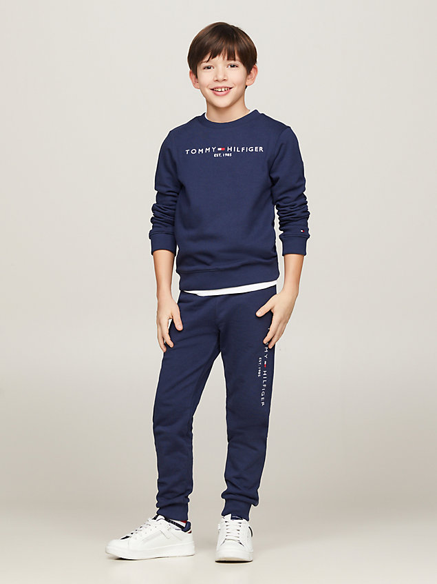 blue essential logo-sweatshirt für kids unisex - tommy hilfiger