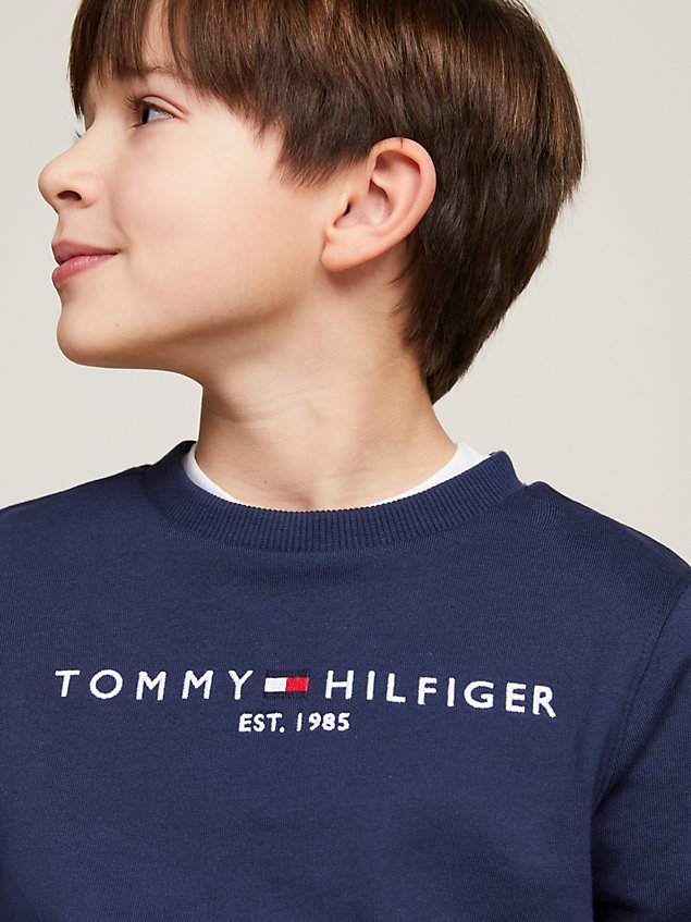 blue essential logo-sweatshirt für kids unisex - tommy hilfiger