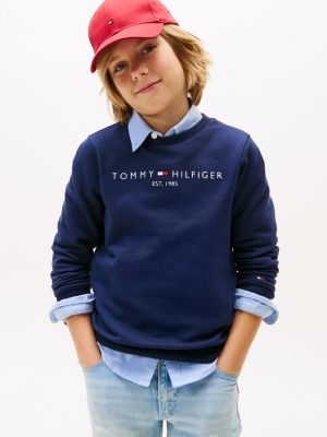 blue essential sweatshirt met logo voor kinderen unisex - tommy hilfiger