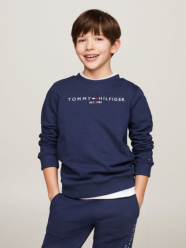 blue essential sweatshirt met logo voor kids unisex - tommy hilfiger