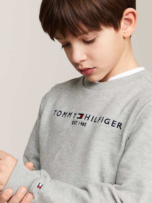 grey essential logo-sweatshirt für kids unisex - tommy hilfiger