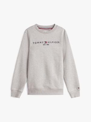 grau essential logo-sweatshirt für gender-inclusive kinder - tommy hilfiger