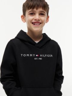 Essential Logo Pure Cotton Hoody — Black 5