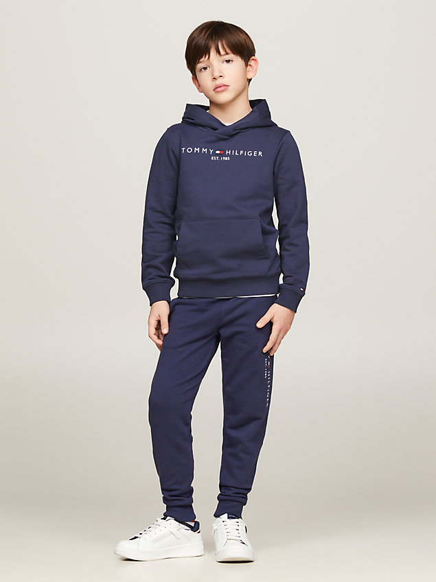 blue essential logo-hoodie aus bio-baumwolle für kids unisex - tommy hilfiger