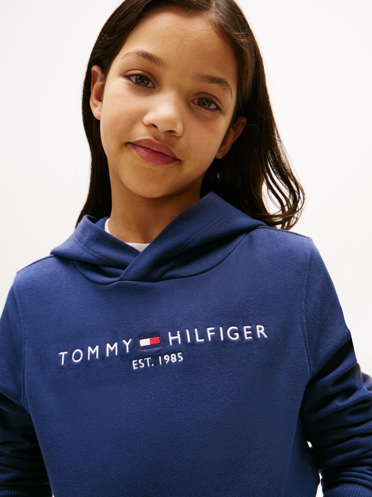 Essential Logo Pure Cotton Hoody — Blue