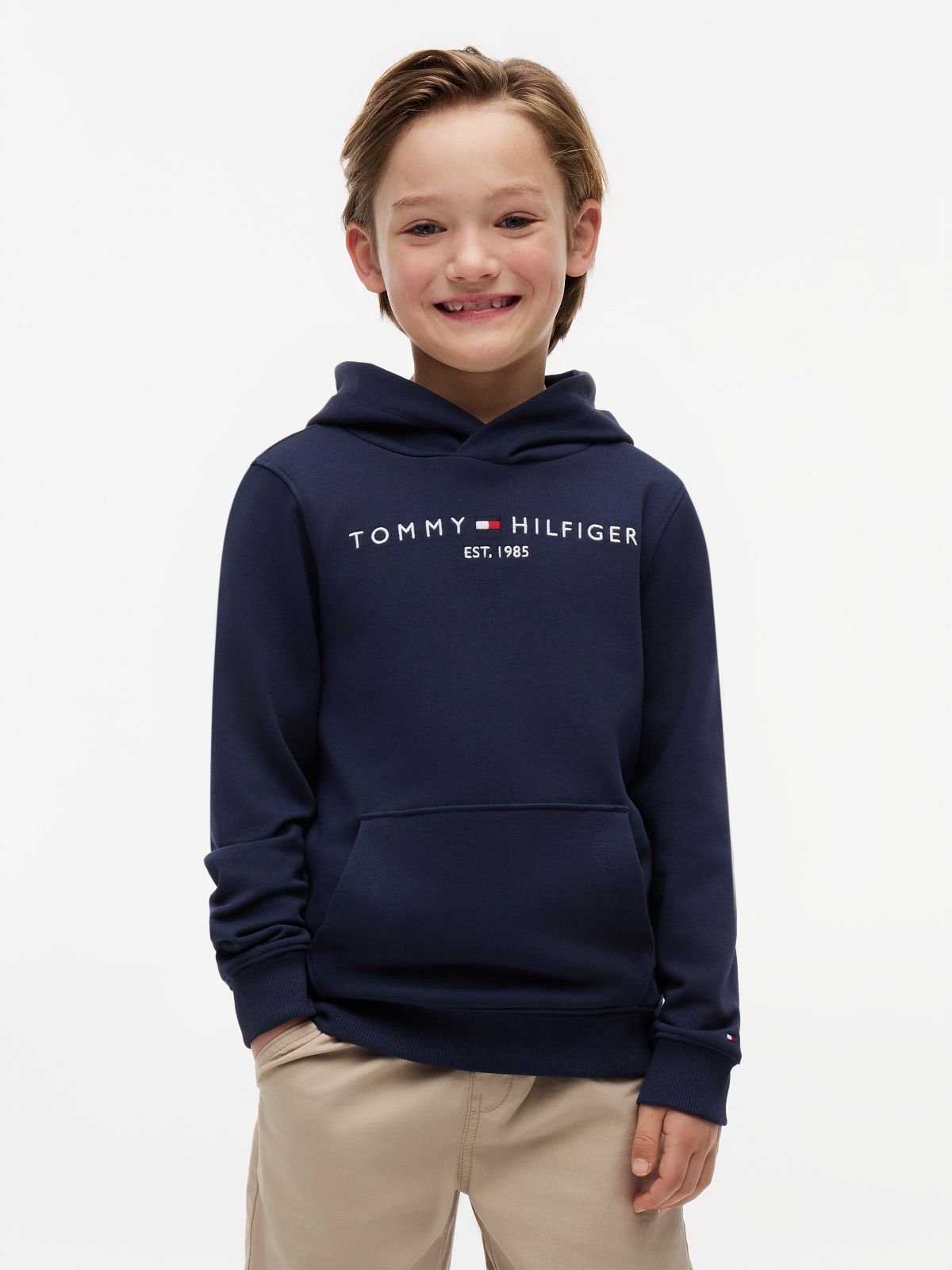 Essential Logo Pure Cotton Hoody — Blue