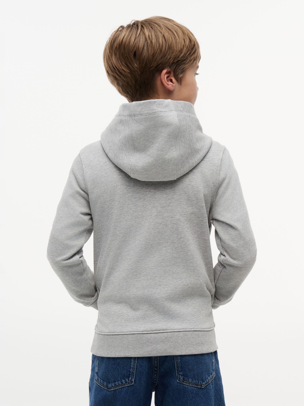 Essential Logo Pure Cotton Hoody — Grey