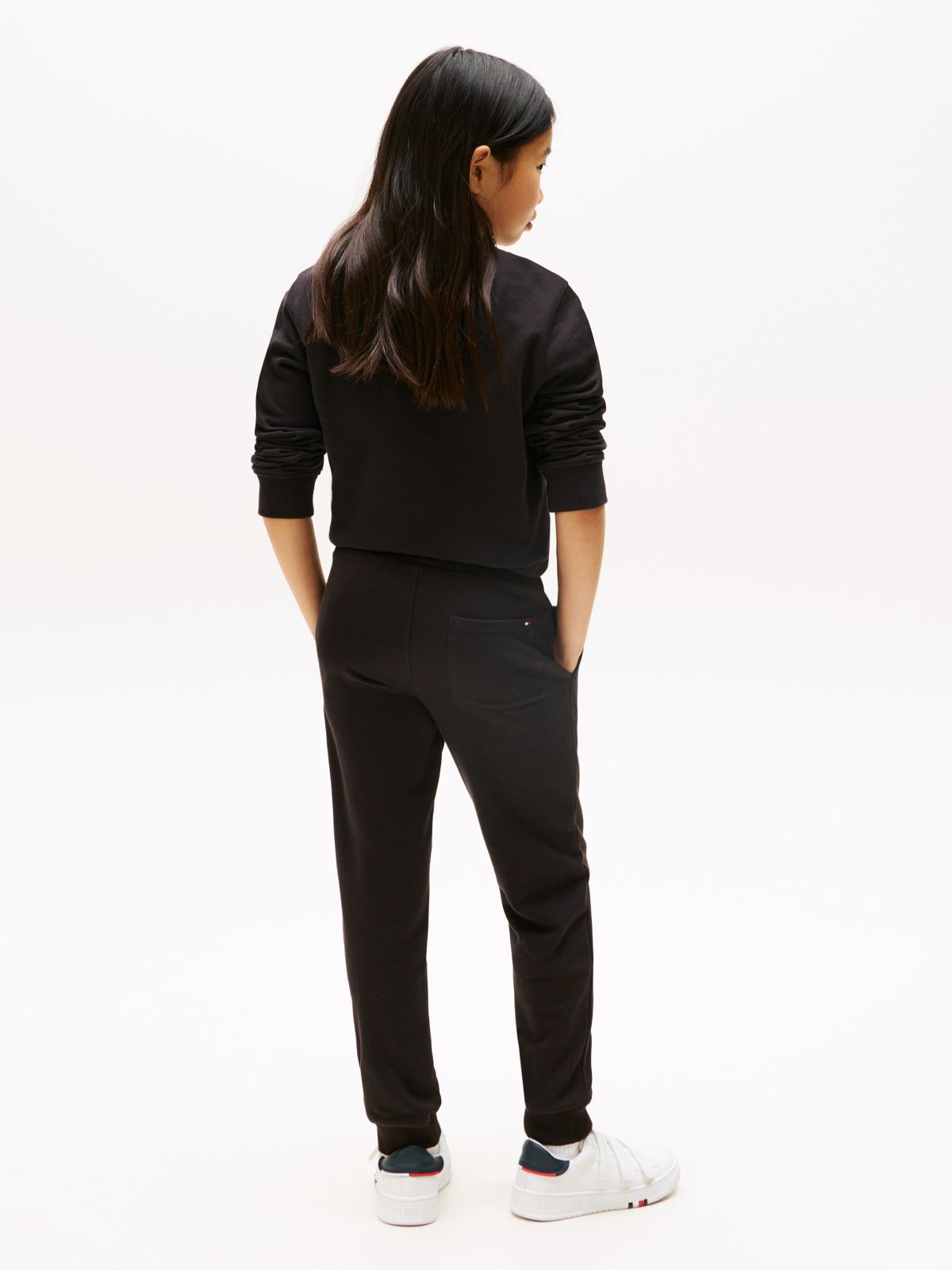 Essential Pure Cotton Logo Joggers — Black