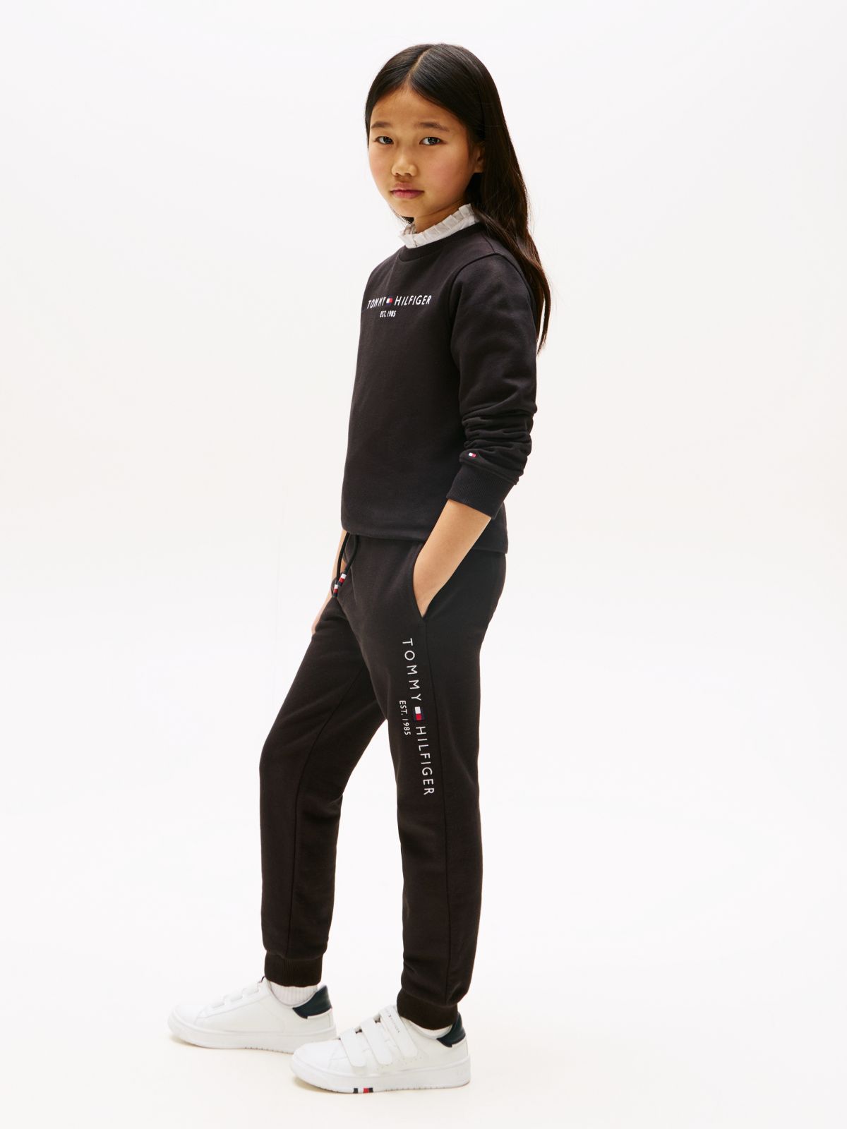 Essential Pure Cotton Logo Joggers — Black