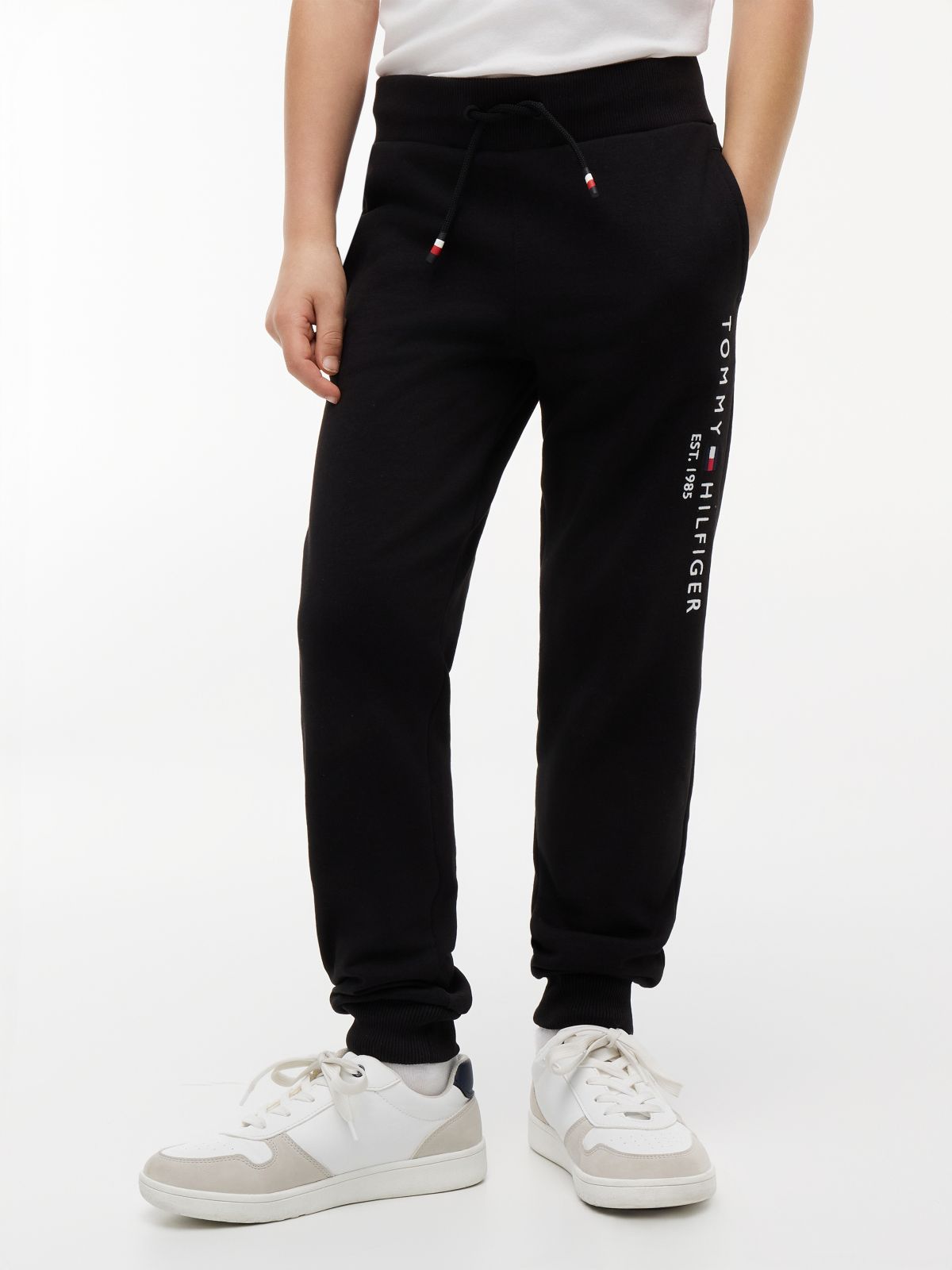 Essential Pure Cotton Logo Joggers — Black