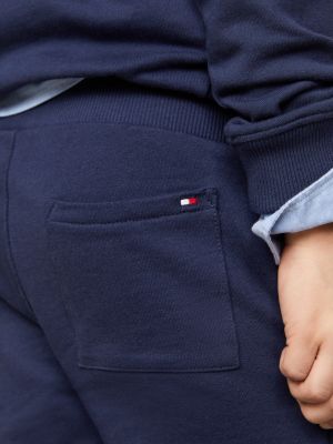 joggers essential de puro algodón con logo azul de unisex infantil tommy hilfiger