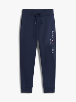 niebieski bawełniane joggery essential z logo dla dla dzieci i dla każdej płci - tommy hilfiger