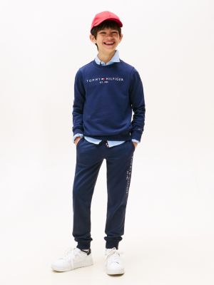 blau essential jogginghose aus reiner baumwolle für unisex kinder - tommy hilfiger