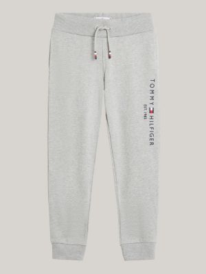 grau essential jogginghose aus reiner baumwolle für unisex kinder - tommy hilfiger