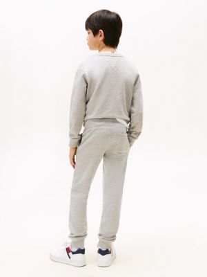grey essential pure cotton logo joggers for kids gender inclusive tommy hilfiger