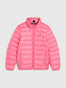 pink essential down puffer jacket for kids unisex tommy hilfiger