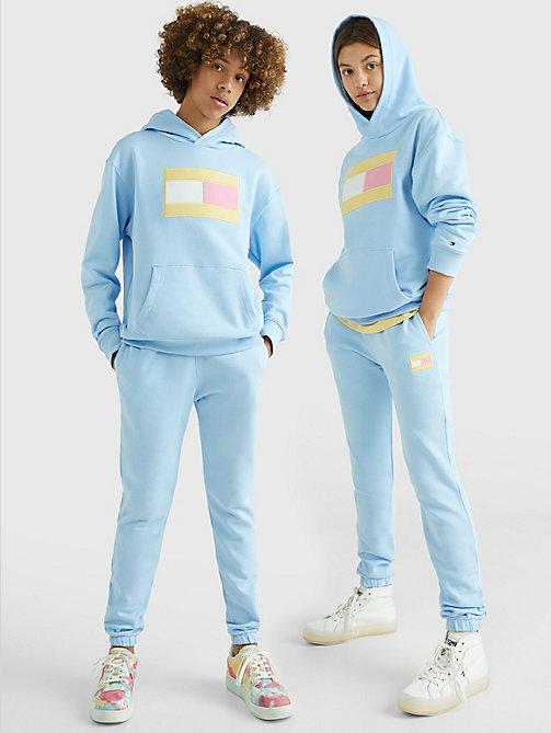 blau exclusive pastellfarbener hoodie für kids unisex - tommy hilfiger