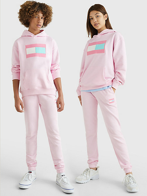 różowy pastelowa bluza z kapturem exclusive dla kids unisex - tommy hilfiger