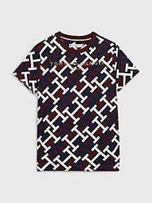 wit th monogram uniseks t-shirt met print voor kids unisex - tommy hilfiger
