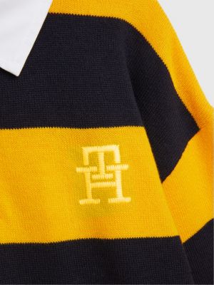 Polo de rugby dual gender de rayas BLUE STRIPE SOLSTICE BASE de kids unisex TOMMY HILFIGER
