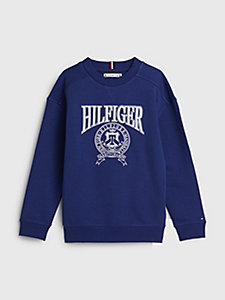 blue dual gender varsity sweatshirt for kids unisex tommy hilfiger