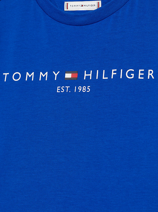 blue th established essential logo t-shirt for kids unisex tommy hilfiger