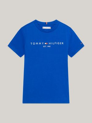 Essential Logo Crew Neck T-Shirt | Blue | Tommy Hilfiger