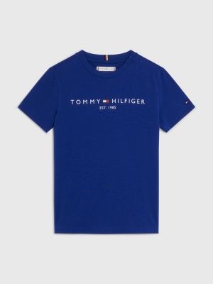 Essential Logo Crew Neck T Shirt Blue Tommy Hilfiger