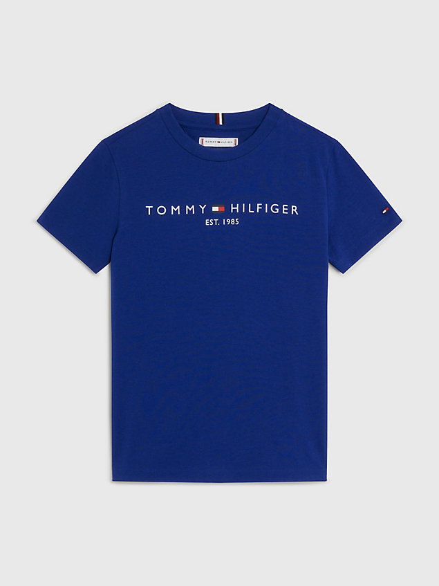 blue dual gender th established essential t-shirt for kids unisex tommy hilfiger