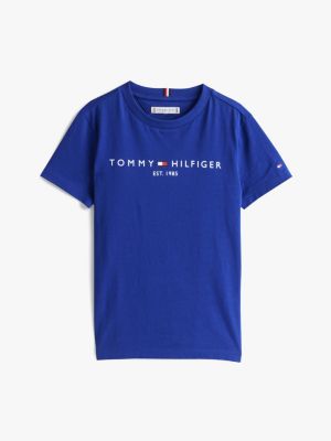 blue logo crew neck t-shirt for kids unisex tommy hilfiger